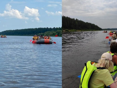 превью публикации Незрячие туристы сплавились по реке Вятке